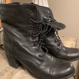 Black Leather Ankle Boots